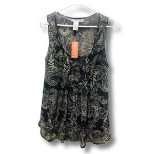 American Rag Cie Women’s Flowy Sleeveless Top Black/White MSRP $50 with Flaw